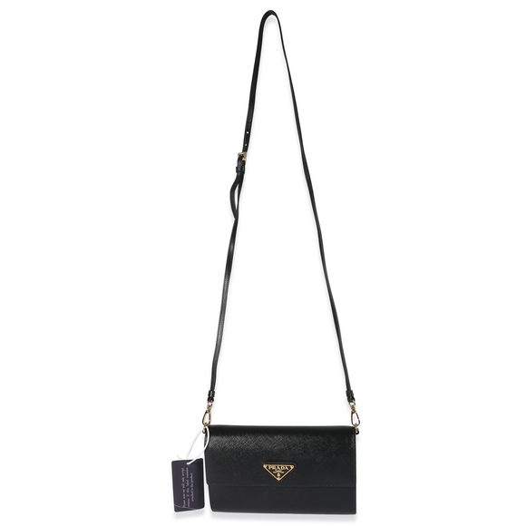 Prada Black Saffiano Wallet With Strap - Picture 3 of 6